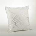 Saro Lifestyle SARO 9283.S20S 20 in. Square Embroidered & Foil Print Cotton Throw Pillow - Silver 9283.S20S